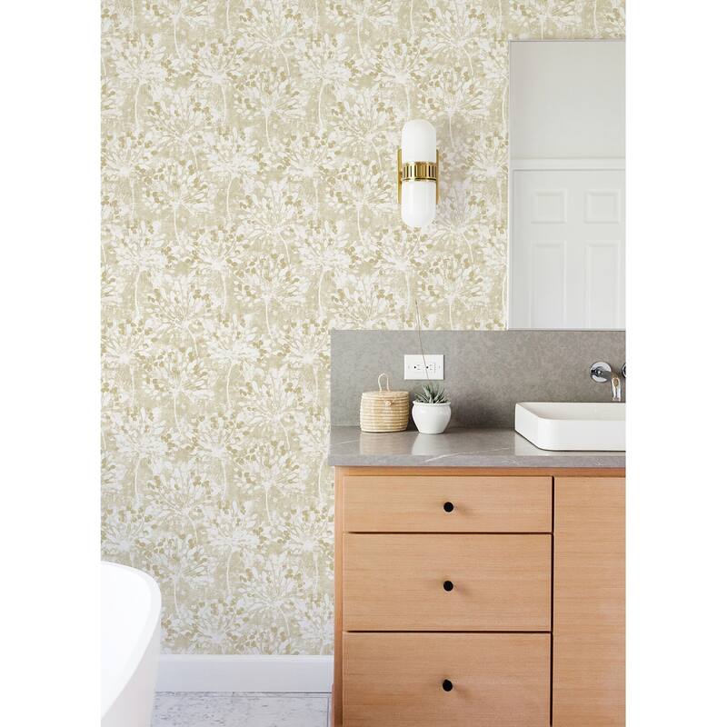 Advantage Dori Gold Painterly Floral Wallpaper