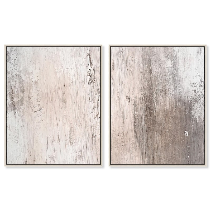 Striated Texture IV Canvas Set of 2 by Art Remedy - 16" x 20" - Silver