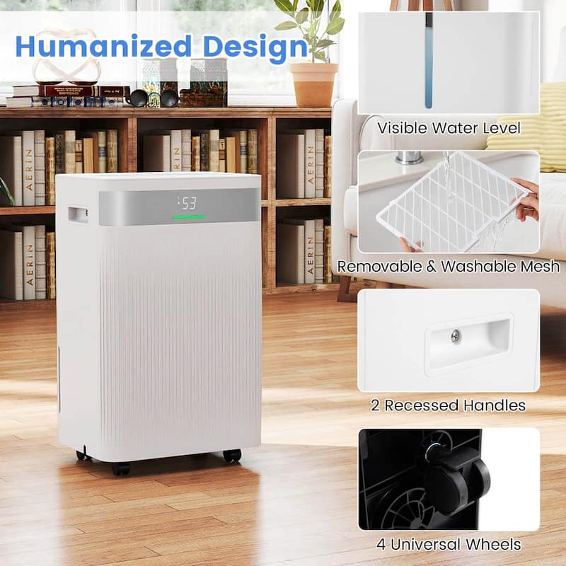 Costway 54 Pints Dehumidifier with 3 Modes LED Display For Home 4500 - See Details