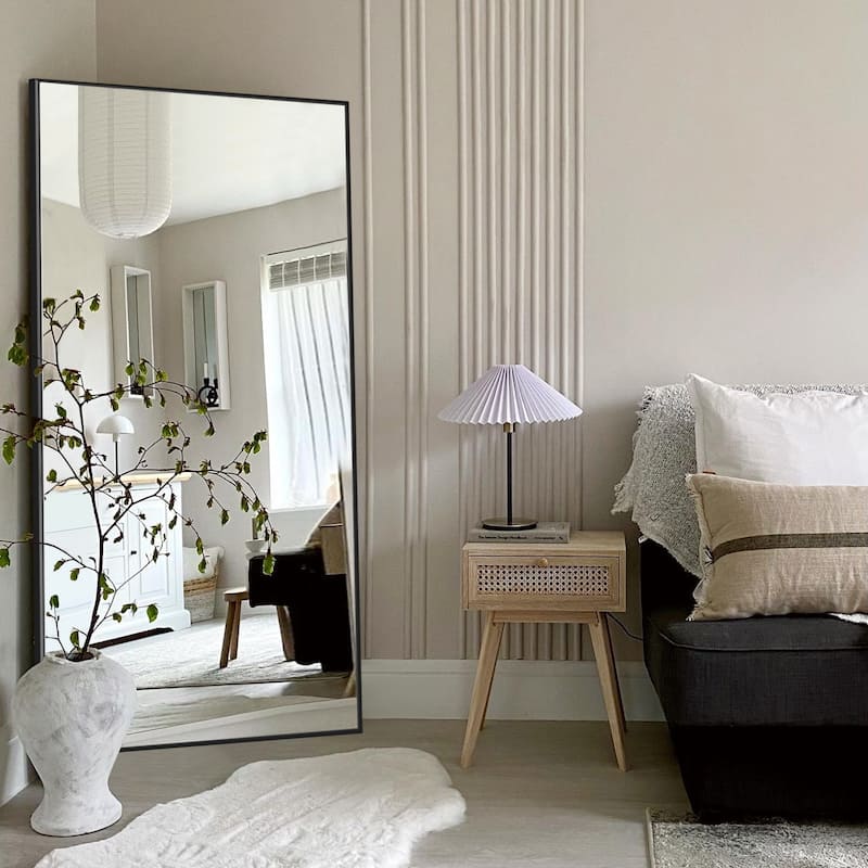 Rectangle Full Length Metal Floor Mirror Wall Mounted Mirror