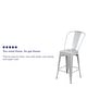 preview thumbnail 68 of 97, 24'' High Metal Indoor-Outdoor Counter Height Stool with Back