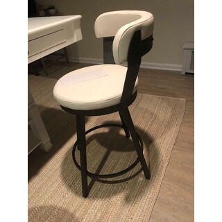 Harley Faux Leather and Metal Swivel Stools (Set of 2) by iNSPIRE Q Modern