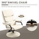 preview thumbnail 5 of 16, HOMCOM Recliner Chair with Ottoman, Swivel PU Leather High Back Armchair w/ Footrest Stool, 135° Adjustable Backrest