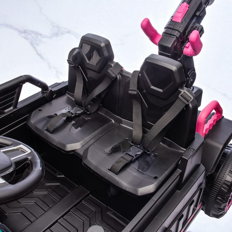 Kids Electric Ride-On Car, 3-Seater with 4 Motors, Parental Remote, Water Gun & Bluetooth MP3 - 3-Speed for Ages 3-8