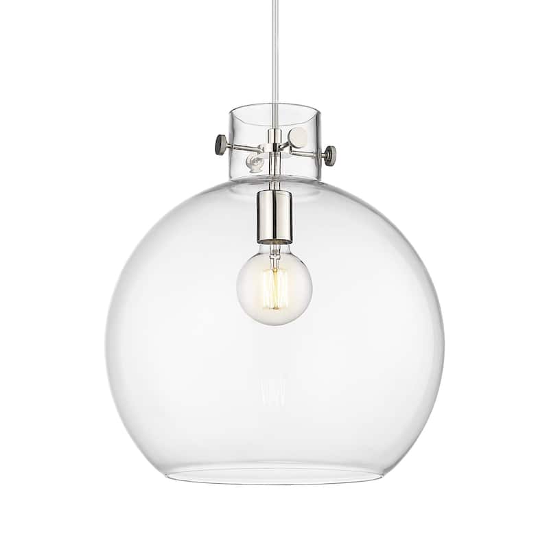 Innovations Lighting 410-1PL-15-14 Newton Sphere Pendant Newton Sphere - Polished Nickel / Clear