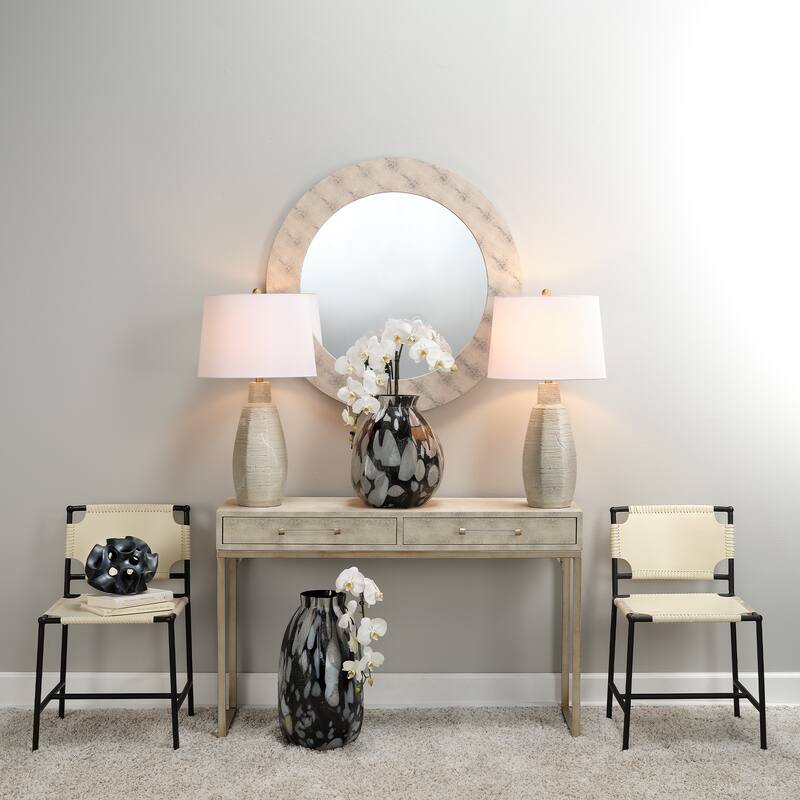 Alden Décor Brayden Faux Shagreen Console