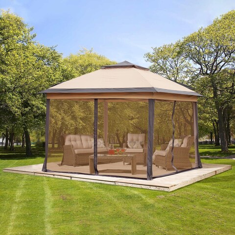 Canopy Tent with Net Curtain Outdoor Gazebo by Ainfox