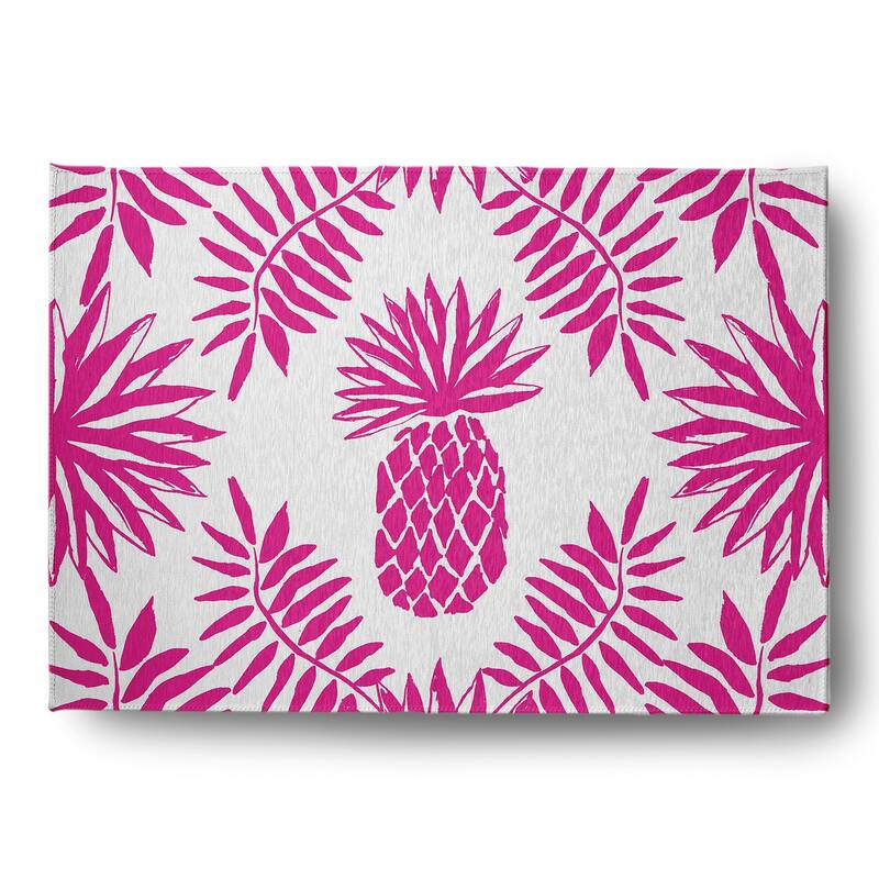 Pineapple Leaves Spring Chenille Indoor/Outdoor Rug - Orchid - 5' x 7'