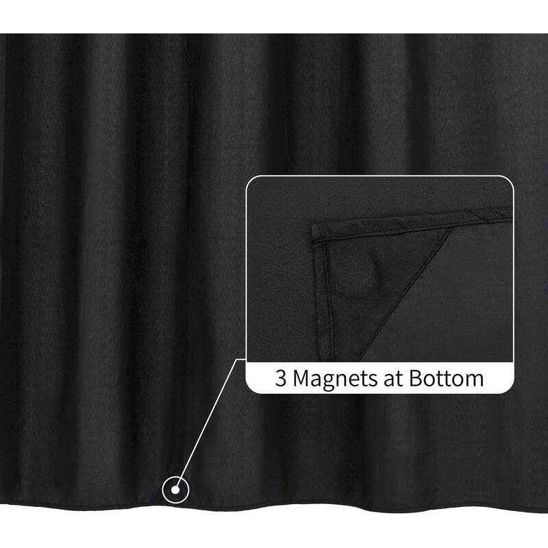 Waterproof Fabric Shower Curtain, Hotel Quality, 72x72, Black