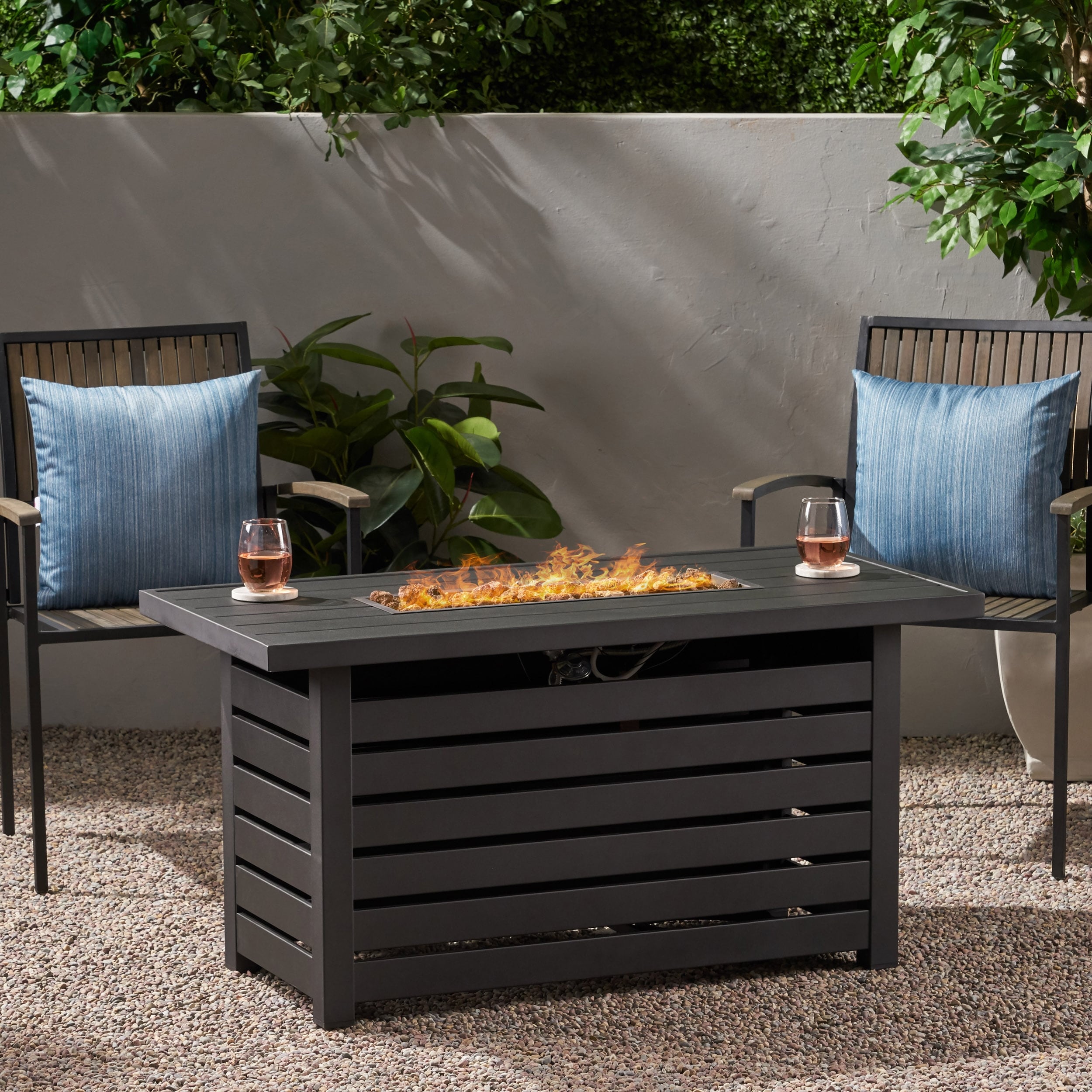 Rectangle gas shop fire pit