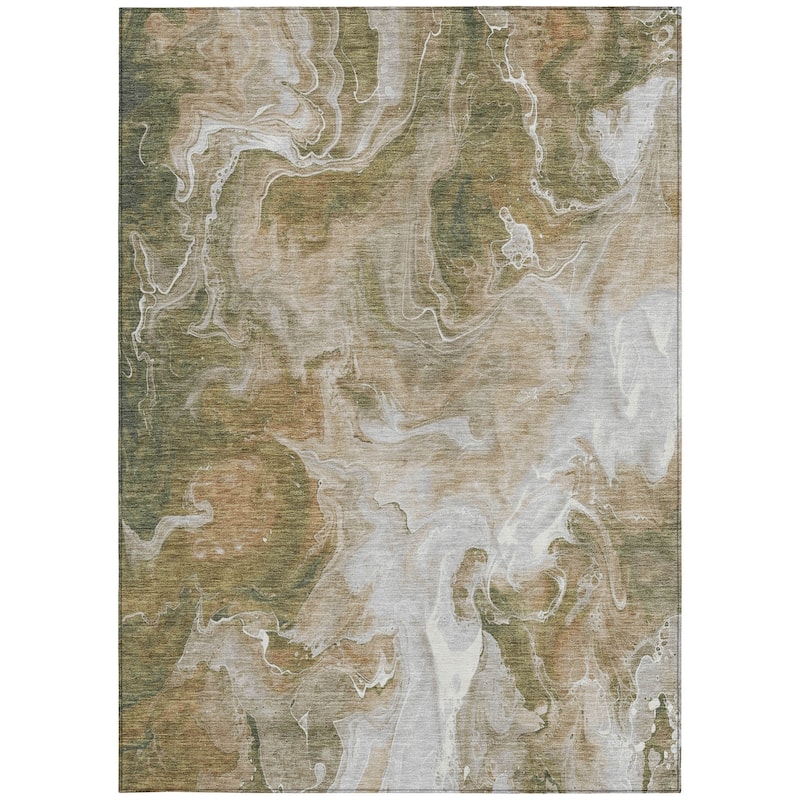 HomeRoots Abstract Modern Rectangle Outdoor Rug