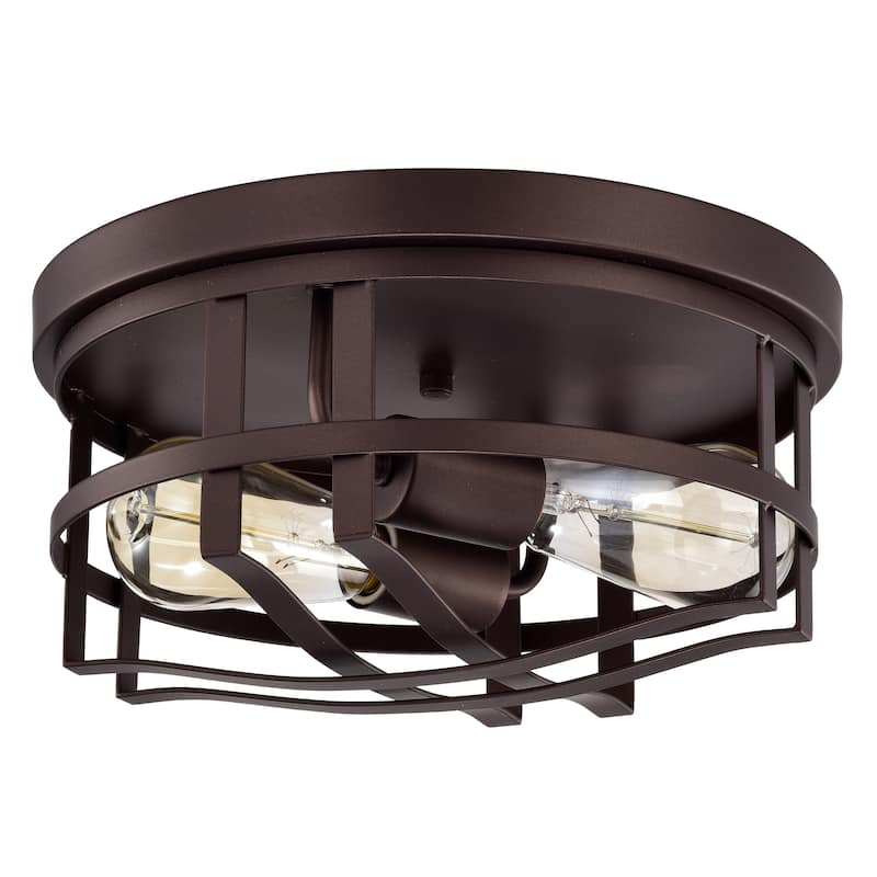 2-light Oil Rubbed Bronze Flush Mount