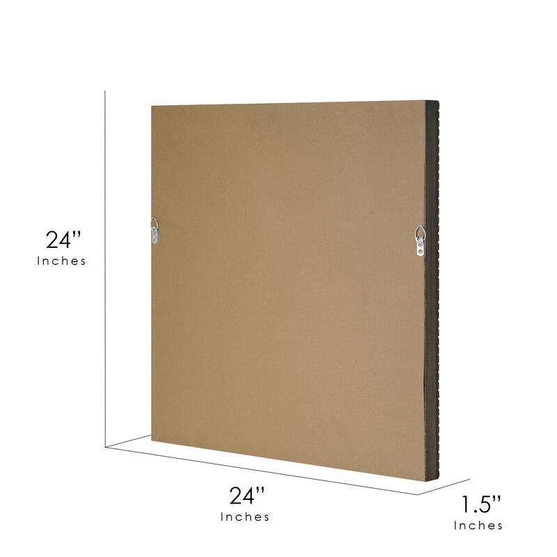 American Art Decor Carved Recollections Box Top Carved Mirror in Brown - 24" x 24"