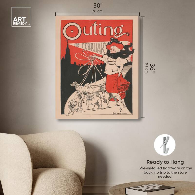 Outing for February 1896 Canvas by Art Remedy, Gallery Wrapped
