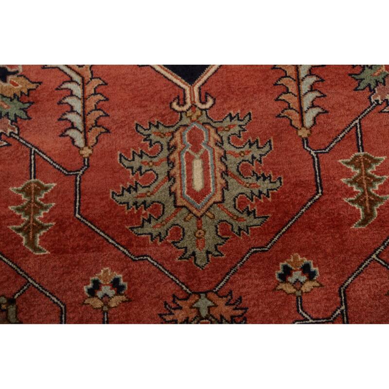 Vegetable Dye Heriz Serapi Persian Area Rug Hand-knotted Wool Carpet - 9'0" x 11'3"