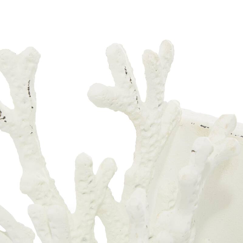 Metal Coral Decorative Bookends - Set of 2 White or Blue - Roche River Decor