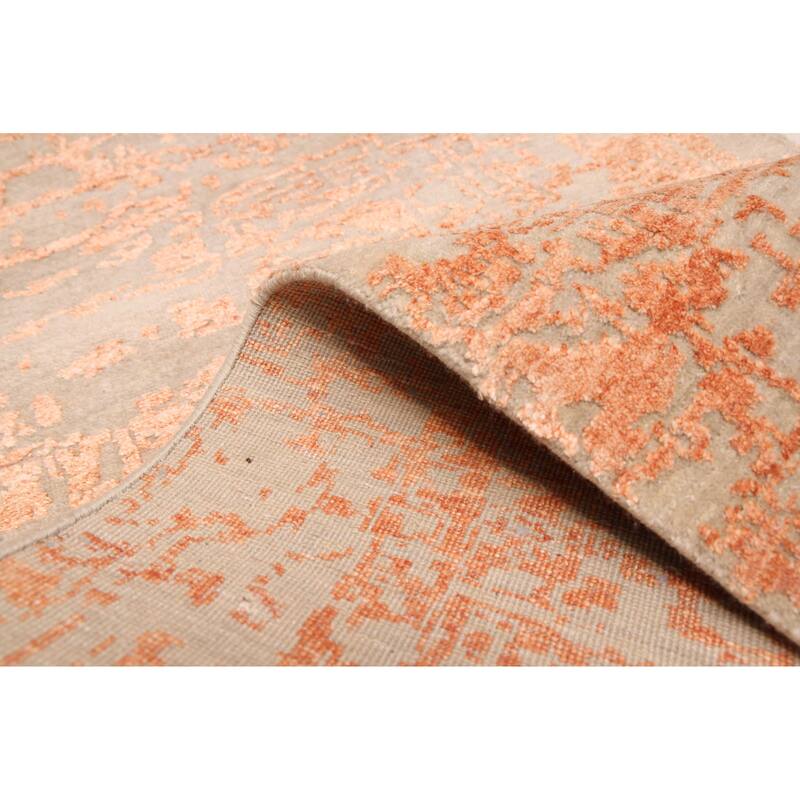 ECARPETGALLERY Hand-knotted Legacy Copper Silk, Wool Rug - 2'6 x 12'0