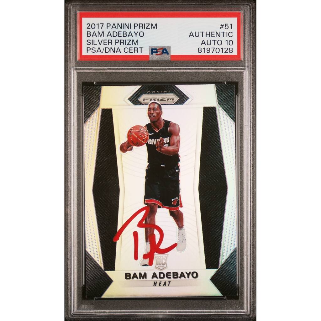 Bam Adebayo 2017 Panini Silver Prizm Signed Rookie Card #51 Auto PSA 10 81970128 - 8'6" x 11'6"