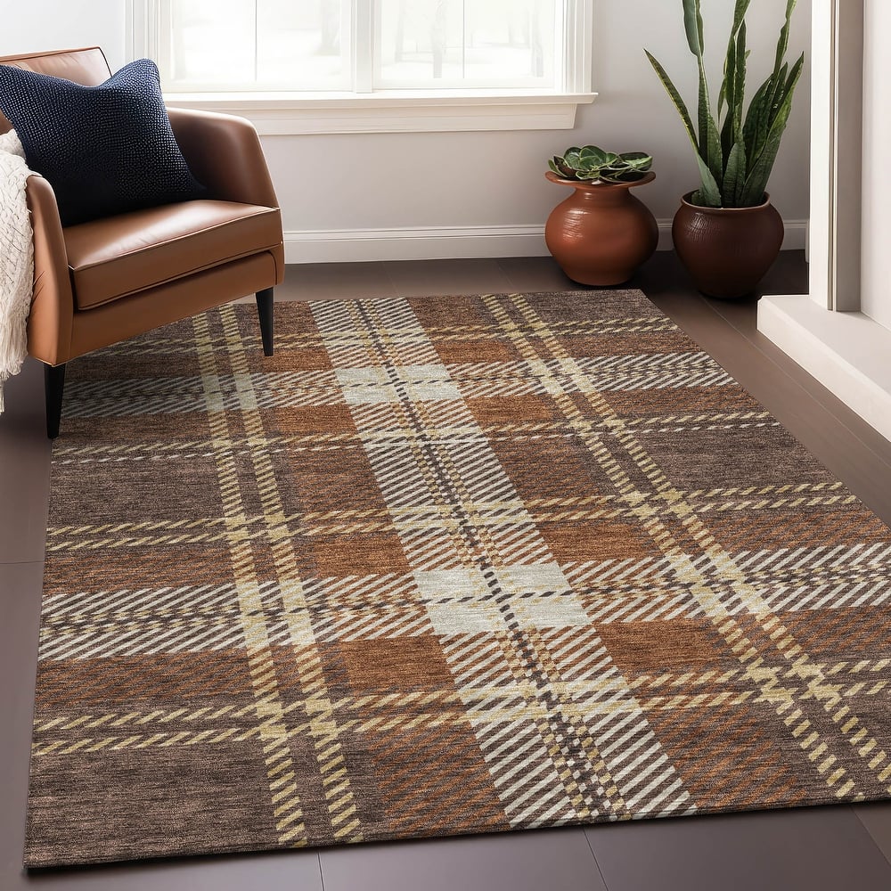 Premium Washable Super Soft Plaid Mayfield Rug