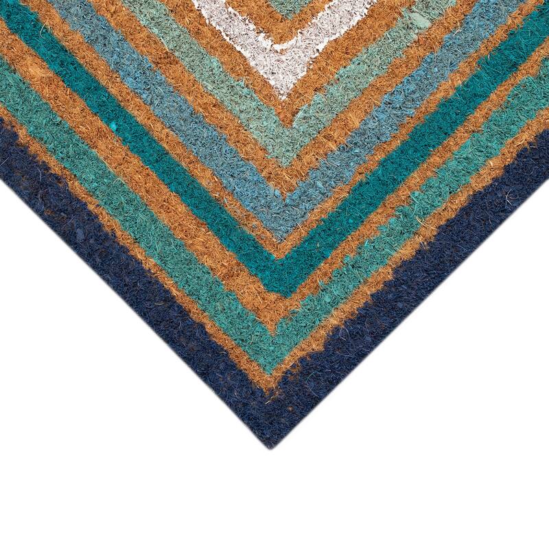 Liora Manne Multi Border Coir Welcome Door Mat (1'6" x 2'6")