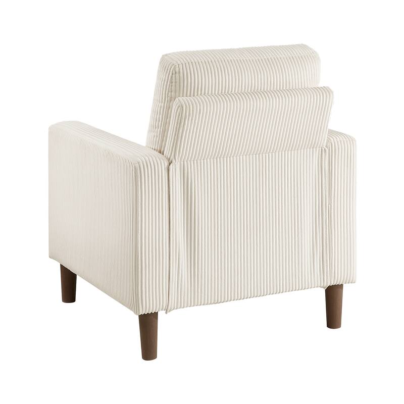 Caspian 32" Corduroy Living Room Chair - Wood Finish Exposed Feet