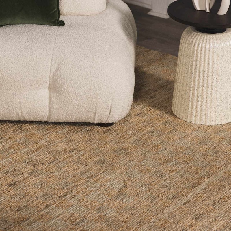Hauteloom Lonut Jute Living Room, Bedroom Area Rug - Light Brown, Brown - 2' x 3'