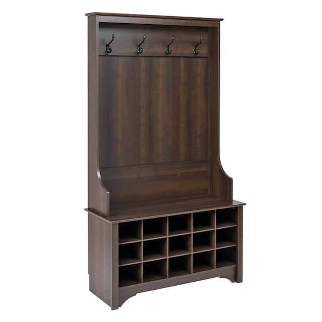 Prepac Hall Tree with Bench and Shoe Storage