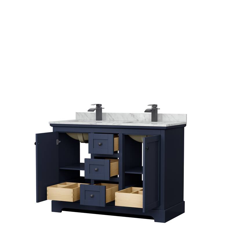 Avery 48-Inch Double Vanity Set with Square Sinks, No Mirror