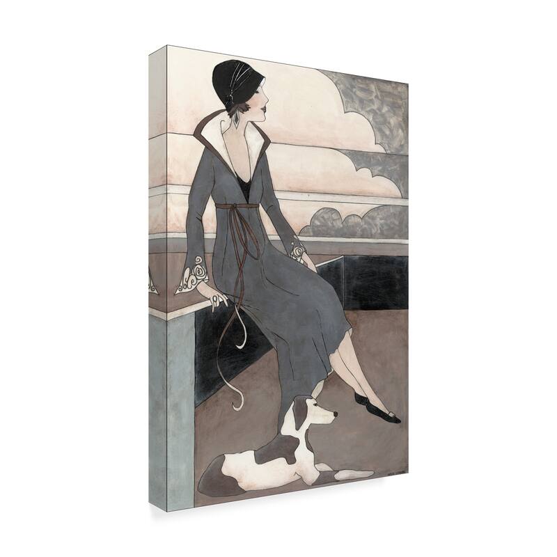 Megan Meagher 'Art Deco Lady With Dog' Canvas Art