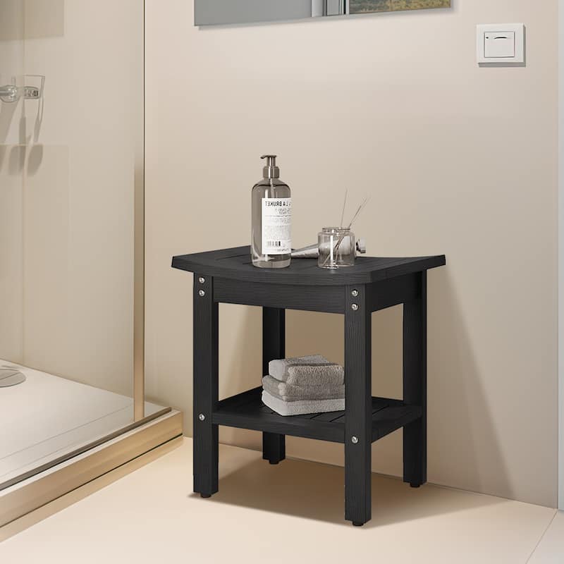 Moasis 2-Tier Corner Shower Bench Stool Waterproof for Bathroom
