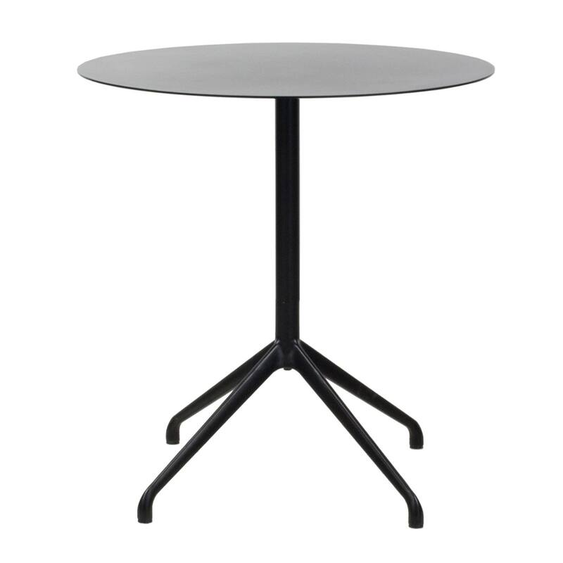 27.5" Round Powder-coated Outdoor-Indoor Metal Dining Table - Black