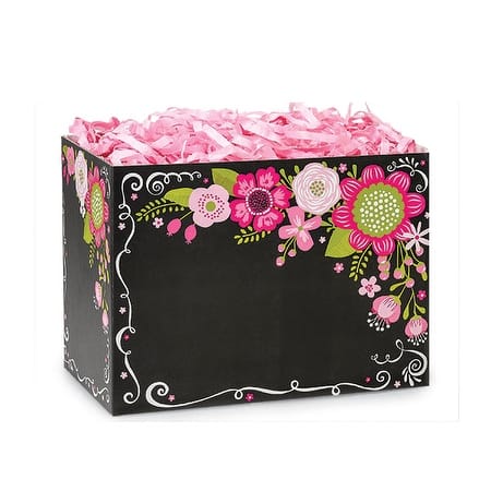 Shop Pack Of 6 Small Chalkboard Flowers Gift Basket Boxes 6 3 4 X