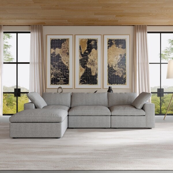 L Shape Modern Modular Convertible Sectional Sofa Couch - On