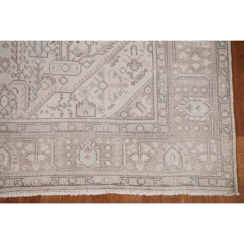 Distressed Tabriz Persian Rug Hand-knotted Wool Carpet - 6'3" x 9'6"