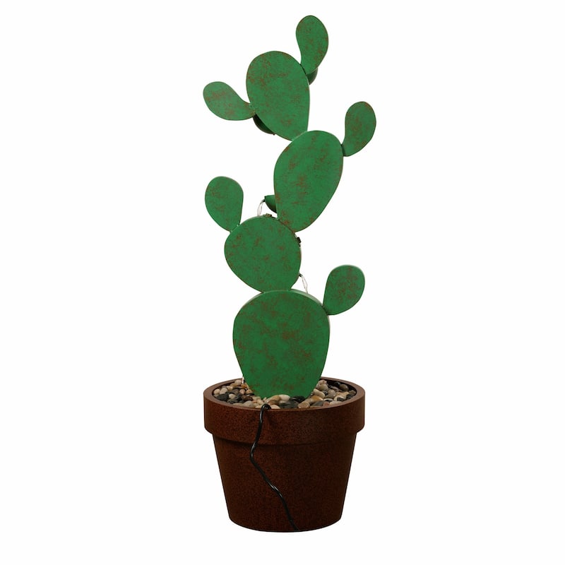 Cactus Cascading Outdoor Garden Water Fountain - 46.5"