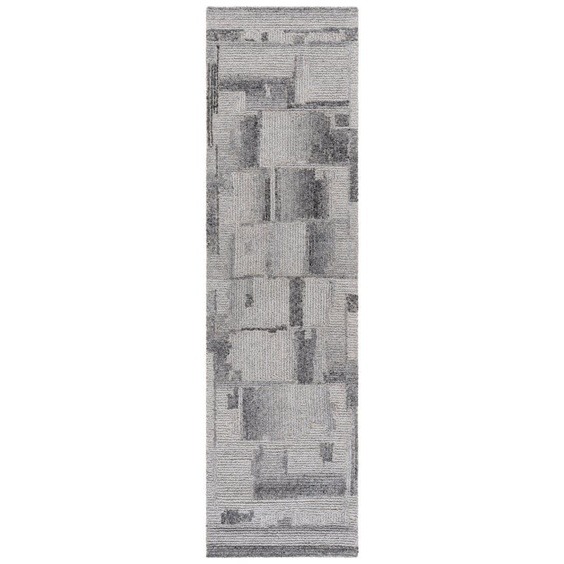 SAFAVIEH Handmade Harvest Berenike Wool Rug - 2'3" x 9' Runner - Grey