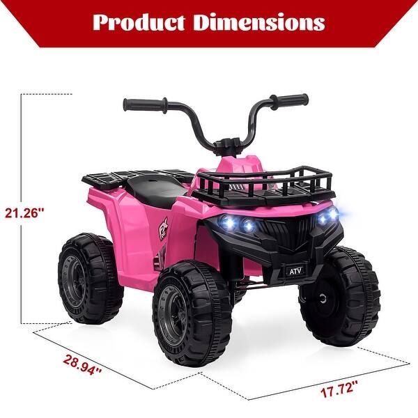 dimension image slide 6 of 8, 12V Kids Ride-On Electric ATV, Ride On Toy for Boys and Girls
