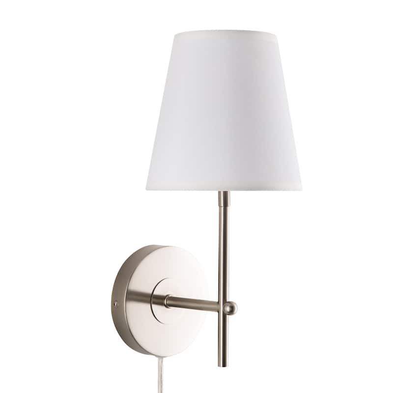 CO-Z 1-Light Wall Sconce Bathroom Vanity Light w White Fabric Shade