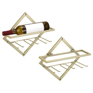 Wall Mounted Wine Rack 2 Set Metal Hanging Wine Bottle Holder for ...