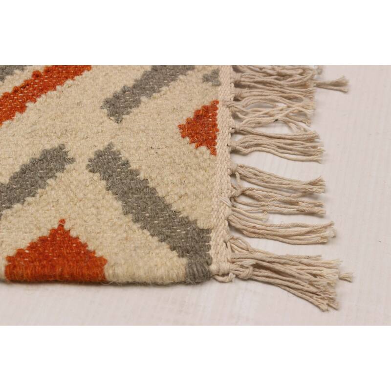 Ankara FW Cream Kilim 5'3" x 8'4" - 5'3 x 8'4