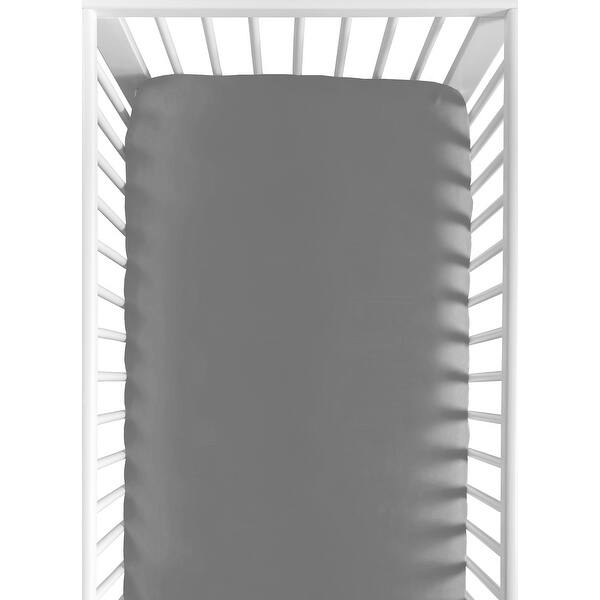 slide 2 of 6, Sweet Jojo Designs Grey Fitted Crib Sheet for the Gray and Orange Stripe Collection
