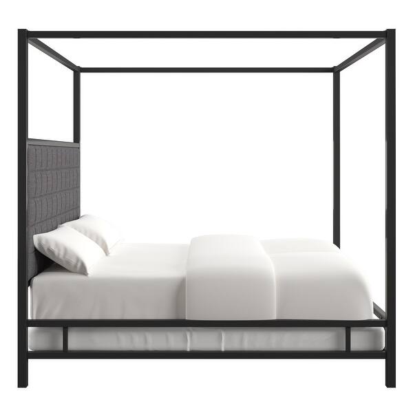 Solivita King-size Black Nickel Frame Canopy Bed by INSPIRE Q Bold