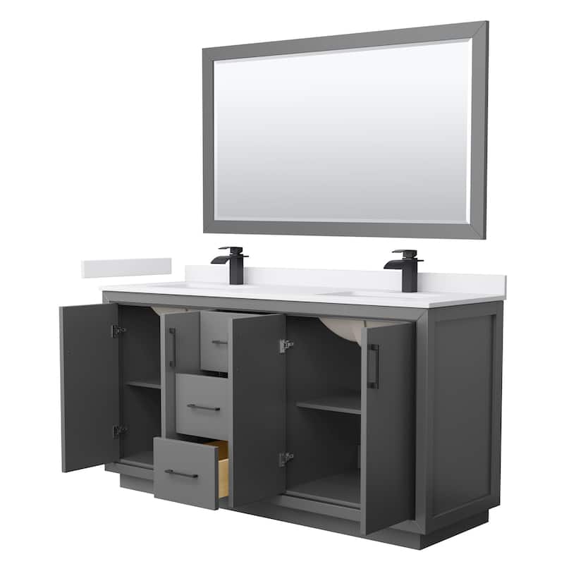 Wyndham Collection WCF1111-66D-VCA-M58 Icon 66" Free Standing Double