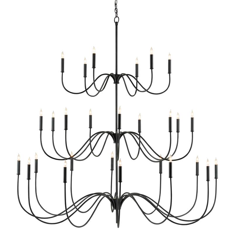 Currey & Company Tirrell Large Chandelier - 61"h x 58"dia - 61"h x 58"dia - Antique Black