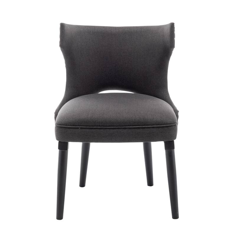 Porthos Home Fabio Fabric Wingback Dining Chairs with Rubberwood Legs, Set of 2