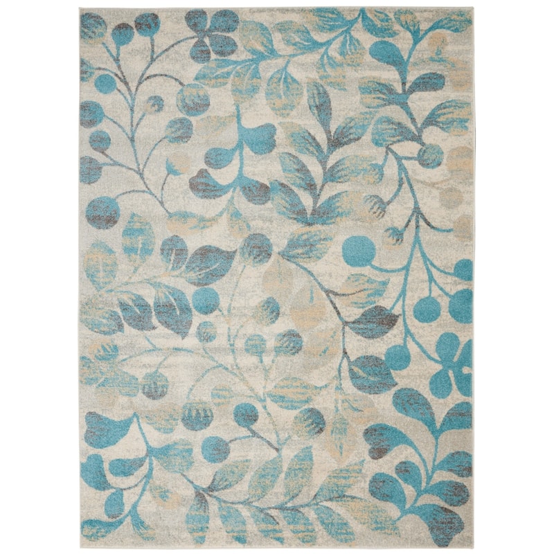 Nourison Tranquil Abstract Floral Leaves Botanical Area Rug
