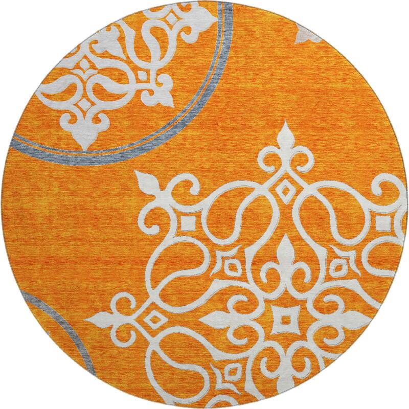 Premium Washable Super Soft Transitional Scroll Mayfield Rug