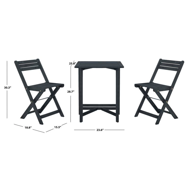 SAFAVIEH Outdoor Laisha Balcony 3-Piece Bistro Set - 24Wx26Dx29H