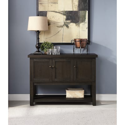 Distressed 1-Shelf Walnut Server with 3 Doors