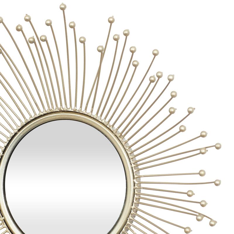 Metal Starburst Room Wall Mirror - Set of 3 Gold - Roche River Decor